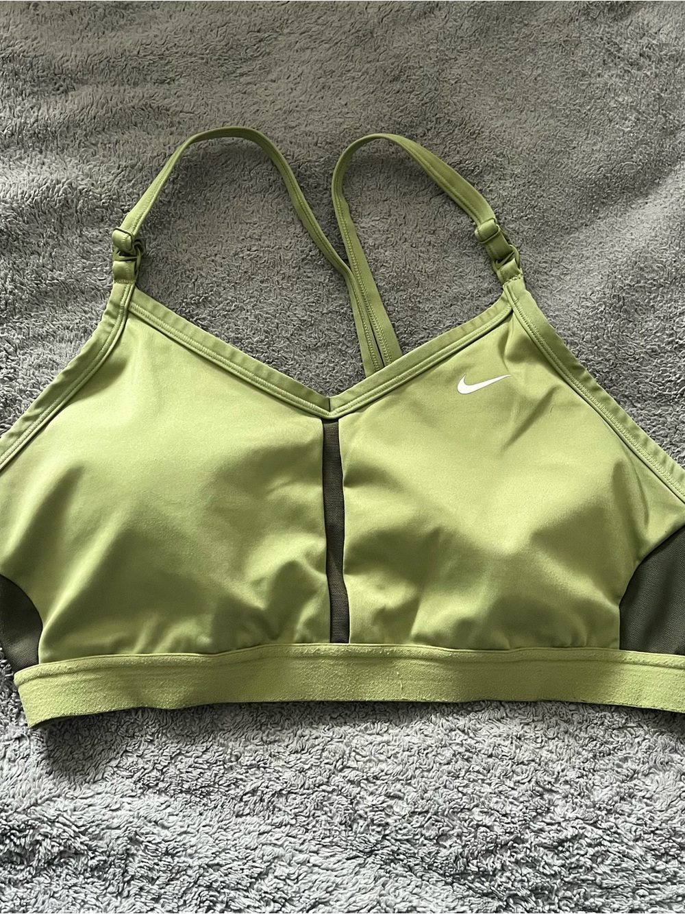 Nike Olive Green Light-Impact Strappy Sports Bra (fits like a XL)